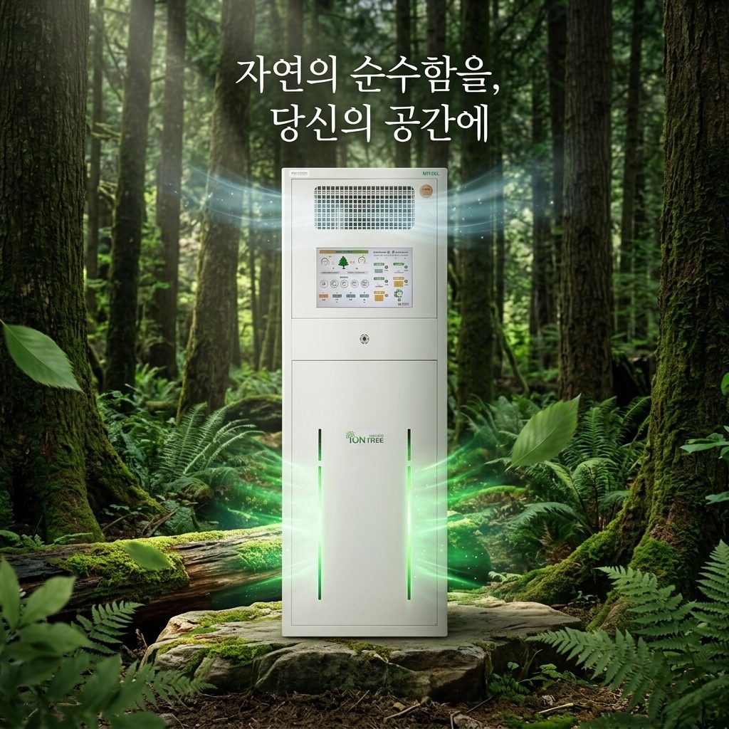 숲 속에 놓인 이온트리 공기정화기 MIT60L